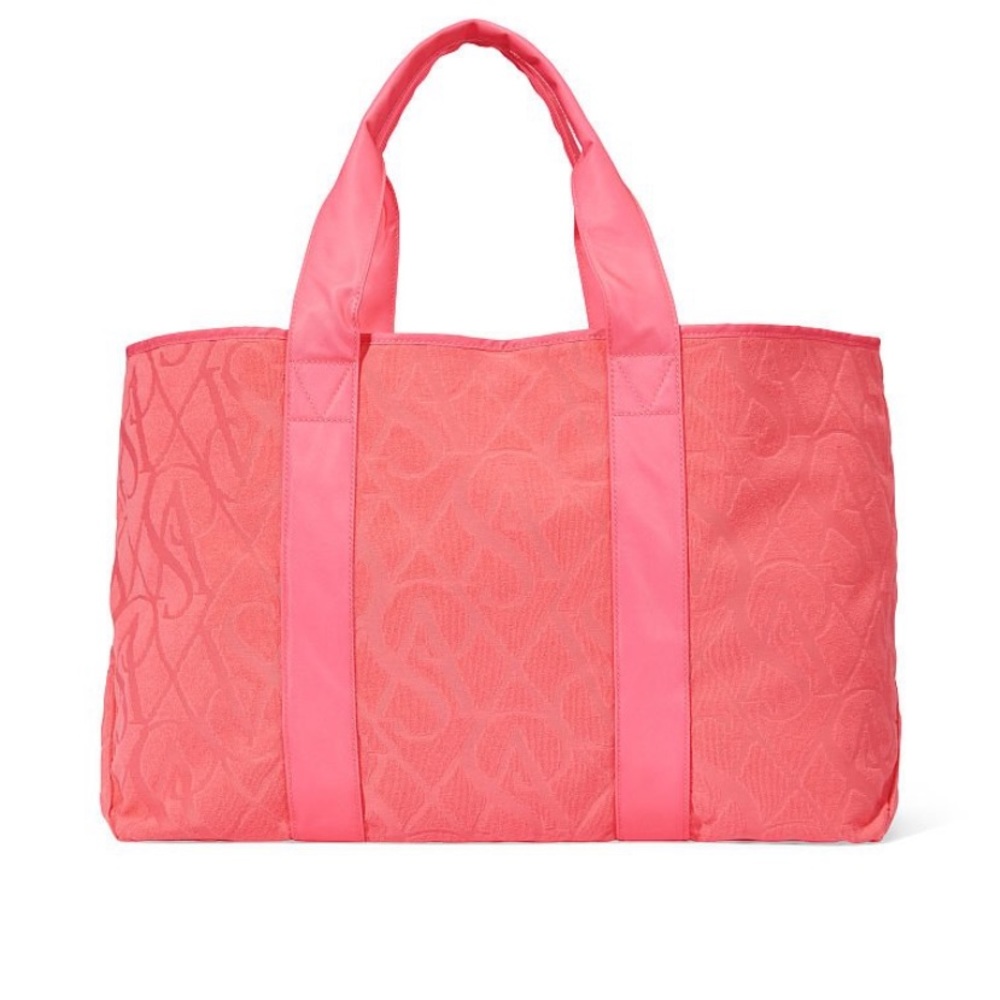 Victoria Secret Terry Beach bag wit a water-resistant lining for swim essentials